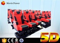カップ・ホルダーおよび足の広がりの赤くおよび黒い革張りのいす 4D の動きの劇場 100 の座席