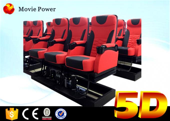 電気3 Dof/動きの椅子が付いている油圧5D映画館装置5Dのシミュレーターの映画館 0