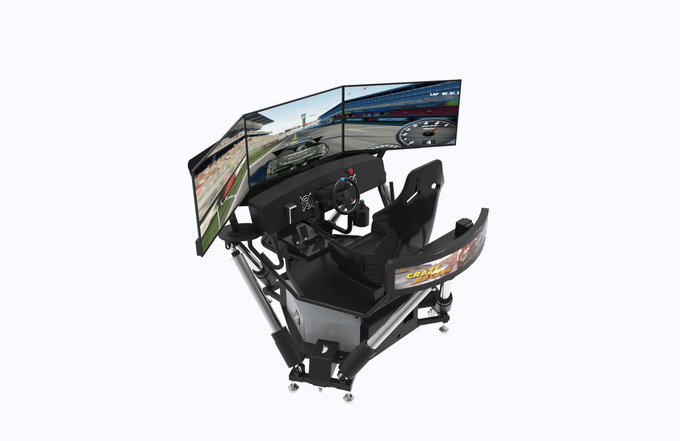 ガラス繊維9Dのシミュレーター、シミュレーターのゲーム・マシン6 Dof 3スクリーンの自動車運転のシミュレーターを競争させる動的VR 0