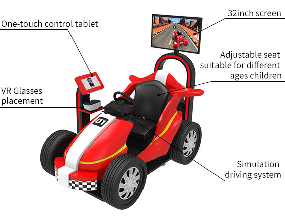 子供向け 9D 仮想リアリティ 運転シミュレーター マルチプレイヤー 自動車レースゲーム 4