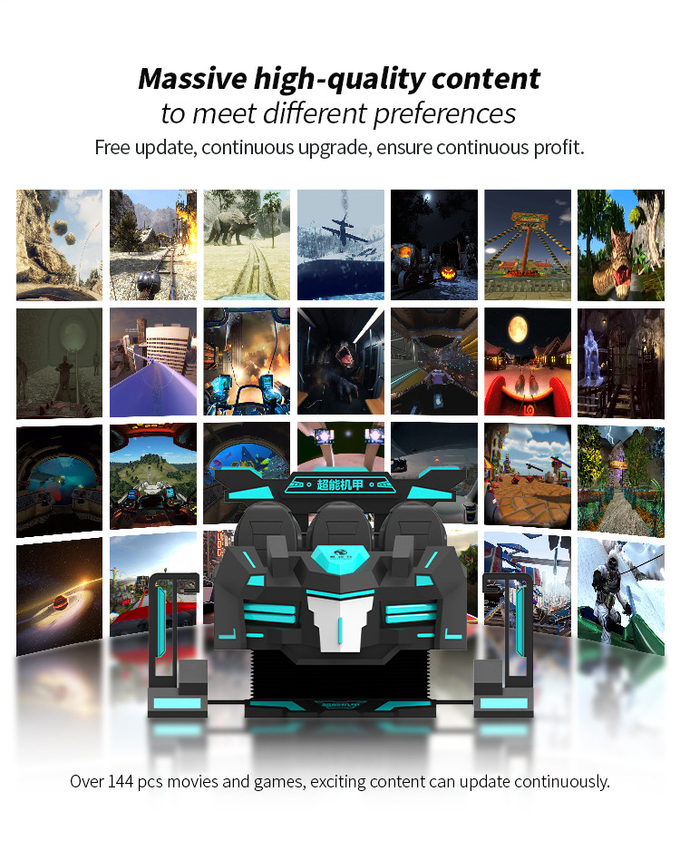 ガラス繊維9D VRの映画館6のSeater VRの車に乗っている撃つゲームのシミュレーター多数プレーヤー 1