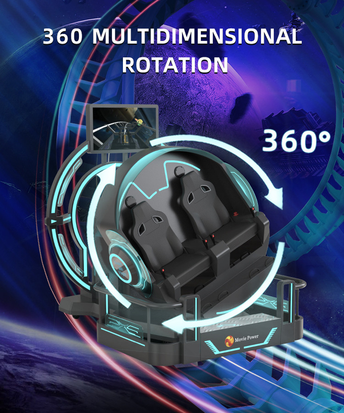 VR 360 2席 9d ローラーコースター VR マシン 360 回転 VR 映画 360 度 空飛ぶ椅子 シミュレーター 3