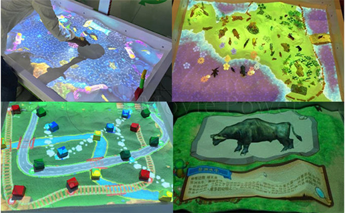 子供の屋内運動場ARの相互ゲームの複数競技者用相互魔法のゲームの砂箱 1