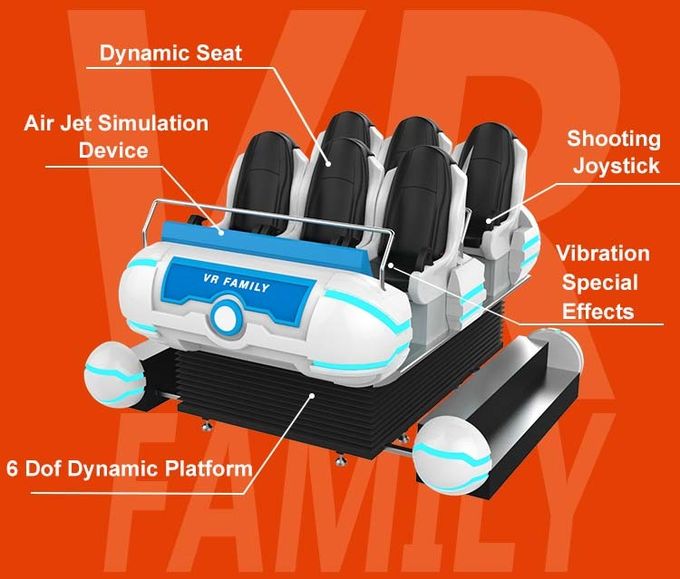 ビジネス普及した6座席家族銃の射撃のゲーム相互VR 9Dのシミュレーター 1
