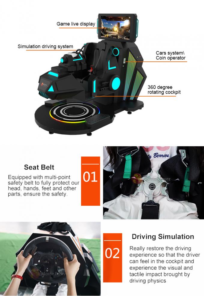 涼しい設計9D VR映画館電気9D VRのシミュレーターのカー レースのゲーム 1