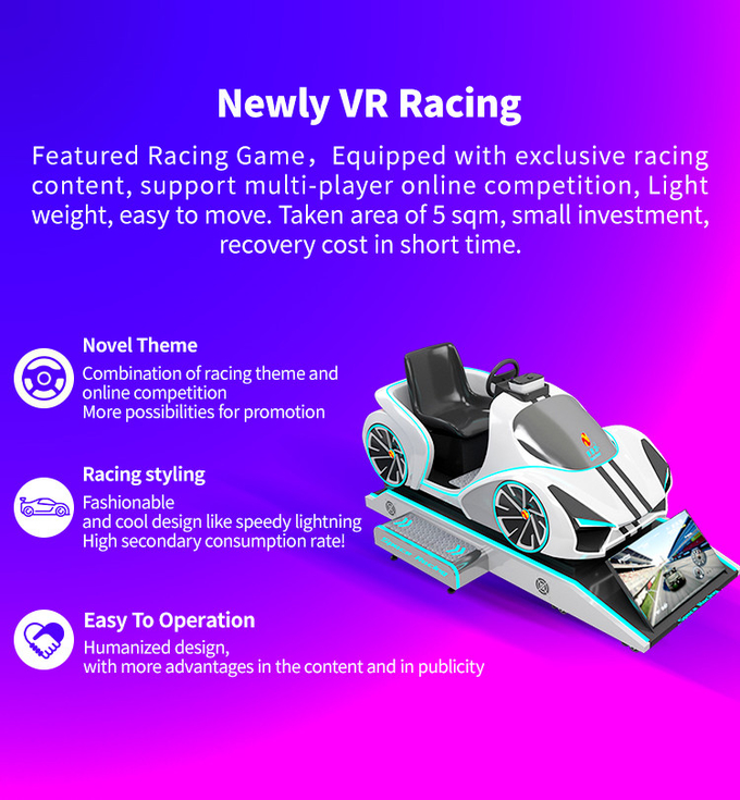 VR カーシミュレーター カーレースゲーム VR マシン 9d 仮想リアリティ 運転シミュレーター 機器 コイン操作 アーケードゲーム 1