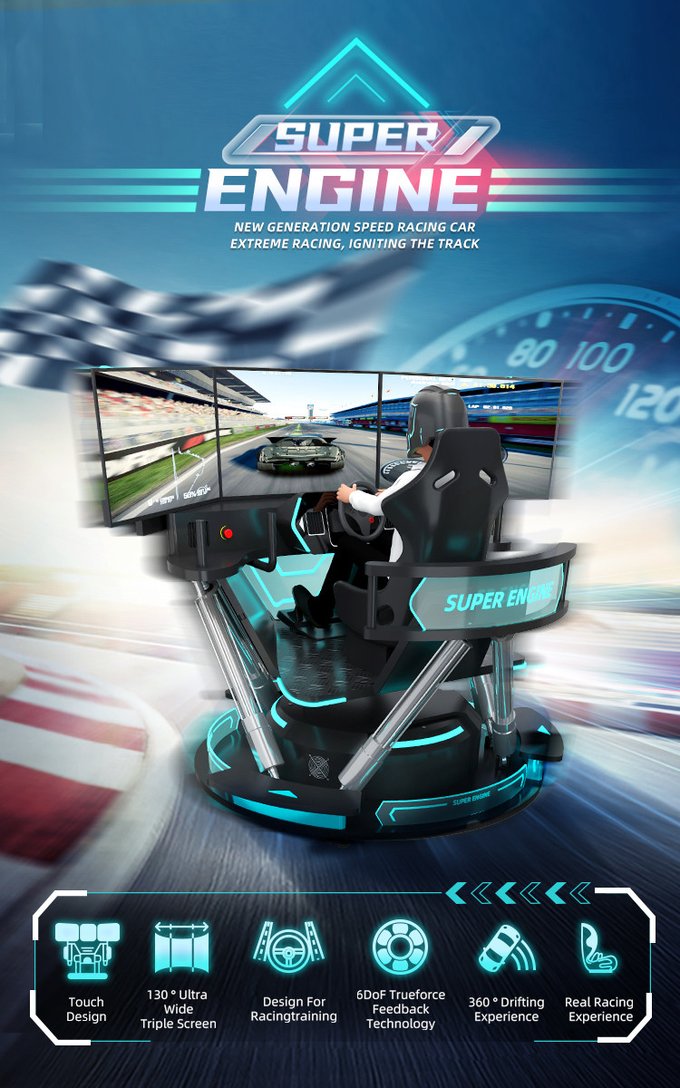 6 ドフ 水力レースシミュレーター VR ゲーム 仮想現実 3 スクリーン F1 レースシミュレーター 0